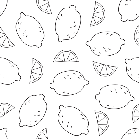 Lemon Pattern Coloring Page